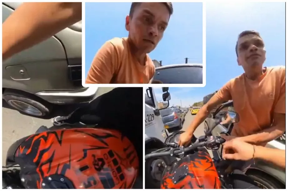 Une vidéo apparemment capturée par une GoPro a suscité un débat sur les réseaux, montrant une confrontation tendue entre un motocycliste et un conducteur sur des dommages présumés au véhicule - crédit capture d'écran @ColombiaOscura /